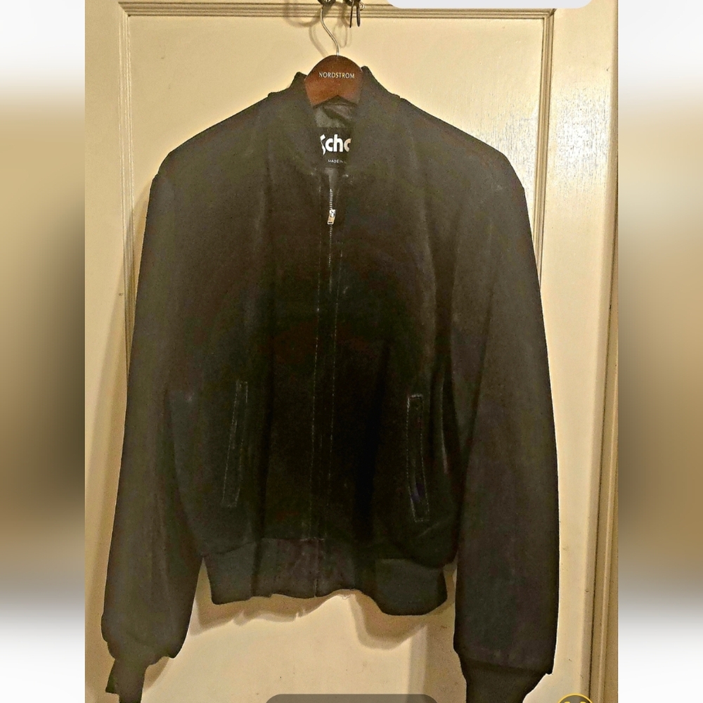 Vintage Black Suede Schott Made in USA Bomber Flight Jacket 42